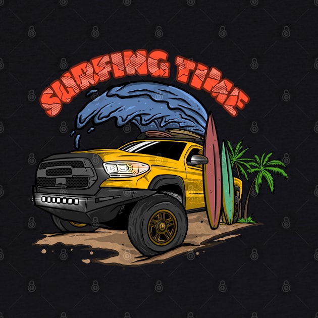 4Runner Toyota Surfing Time Holiday - Yellow by 4x4 Sketch